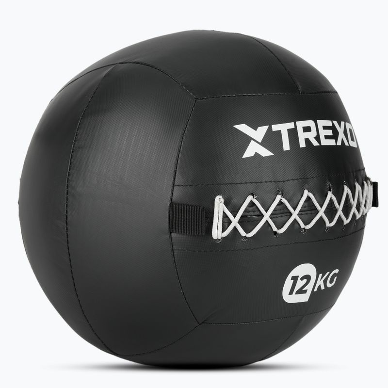 Piłka lekarska XTREXO Wall Ball 12 kg czarny 3