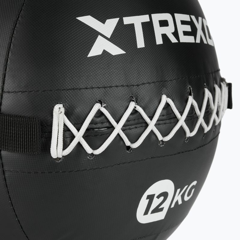 Piłka lekarska XTREXO Wall Ball 12 kg czarny 4