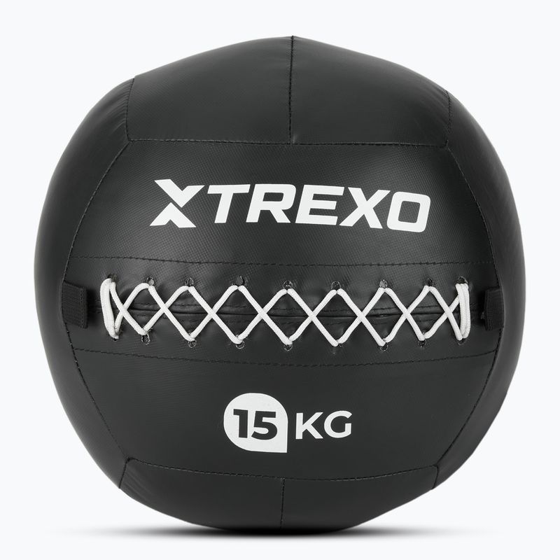 Piłka lekarska TREXO Wall Ball 15 kg czarny