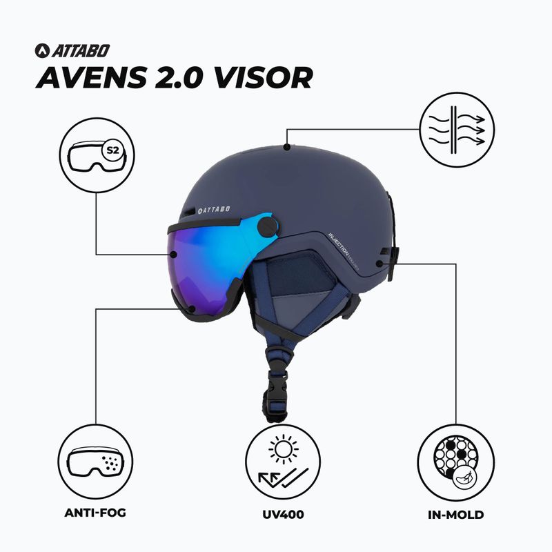 Kask narciarski ATTABO Avens 2.0 Visor niebieski 2