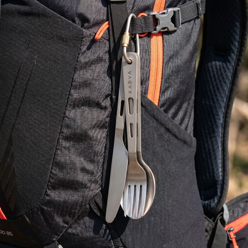 Sztućce turystyczne KADVA tytanowe ultralight szary 5