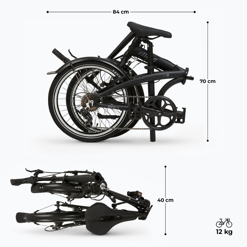Rower miejski składany ATTABO Breve 2.0 czarny 2