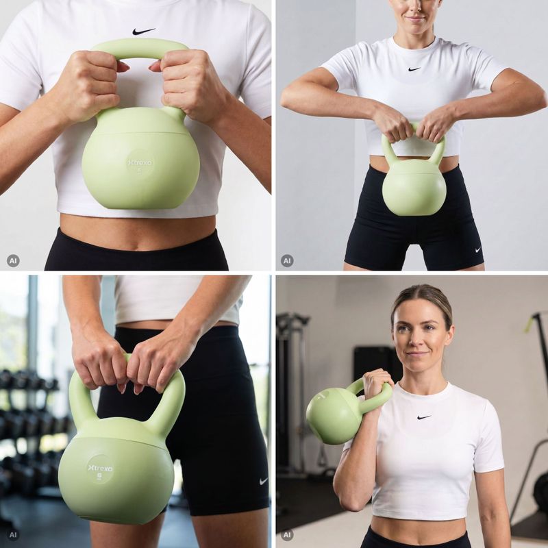 Kettlebell miękki XTREXO 6 kg zielony 5