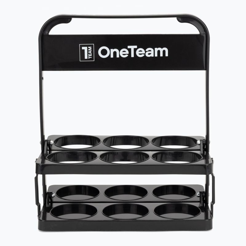 Zestaw OneTeam koszyk Water Bottle Carries + bidon Sportano x 6 szt czarny 3