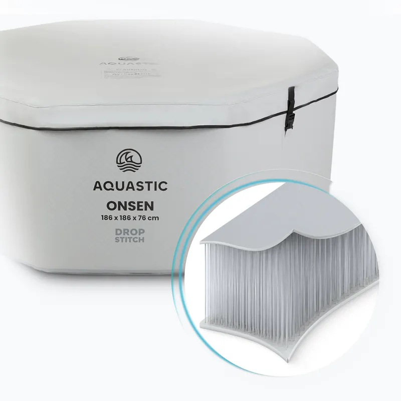 Basen pompowany AQUASTIC ONSEN drop stitch 1400 l 186 cm szary 14