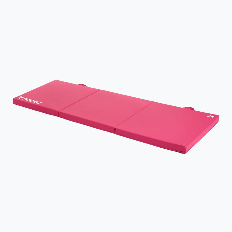 Materac gimnastyczny TREXO składany 180 x  60 x 5 cm różowy 2