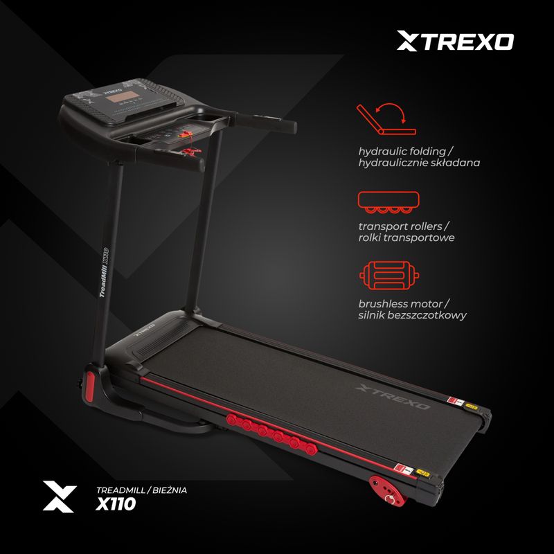 Bieżnia elektryczna TREXO X110 czarny 11