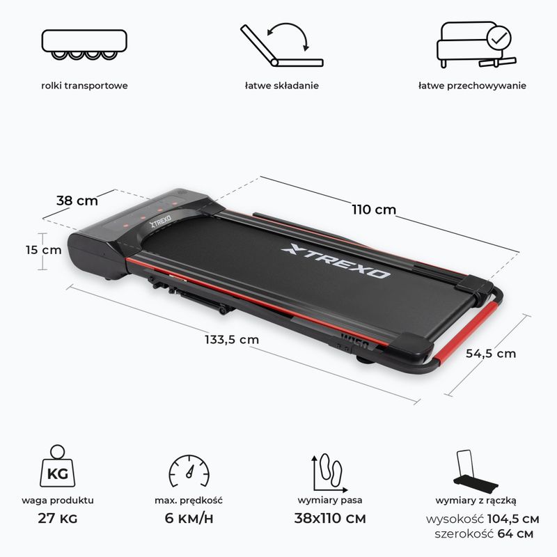 Bieżnia elektryczna XTREXO Walking Pad W150 3