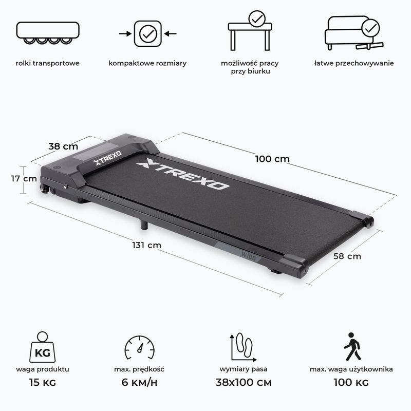 Bieżnia elektryczna TREXO Walking Pad W100 2