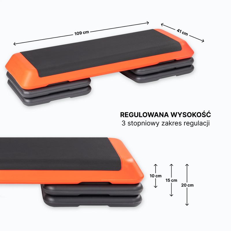 Step do aerobiku TREXO Aerobic max stability pomarańczowy 3
