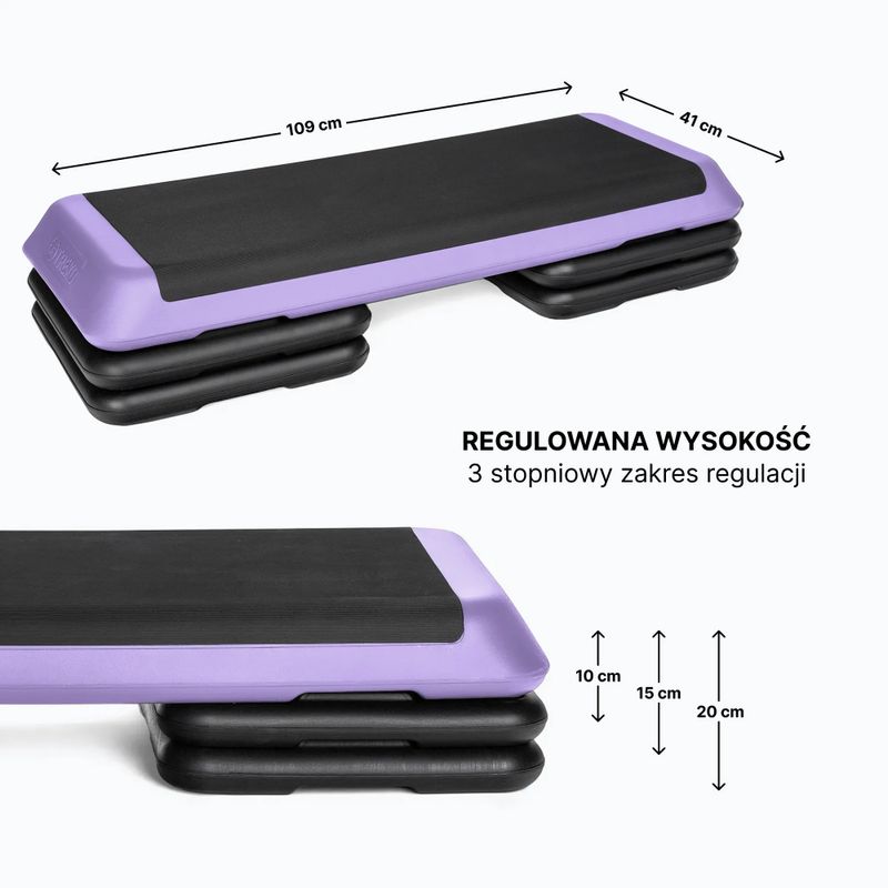Step do aerobiku TREXO Aerobic max stability fioletowy 3