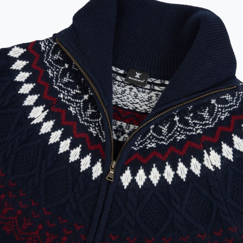 Sweter męski WOOLCANO SWT1093 merino granatowy 3
