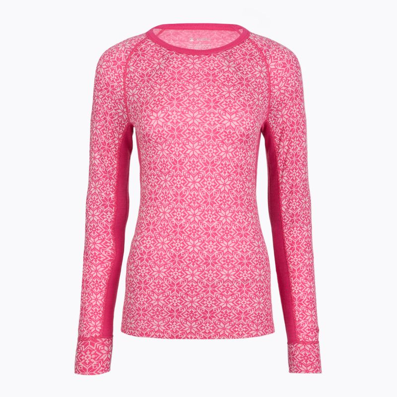 Komplet bielizny termoaktywnej damskiej WOOLCANO SET1109 100% merino różowy 3