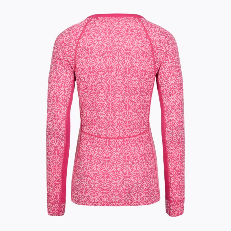 Komplet bielizny termoaktywnej damskiej WOOLCANO SET1109 100% merino różowy 4