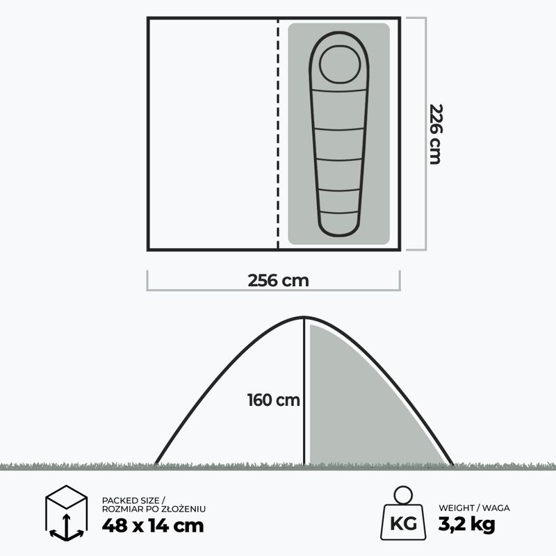 Namiot rowerowy 1-osobowy KADVA BIKEdome zielony 21