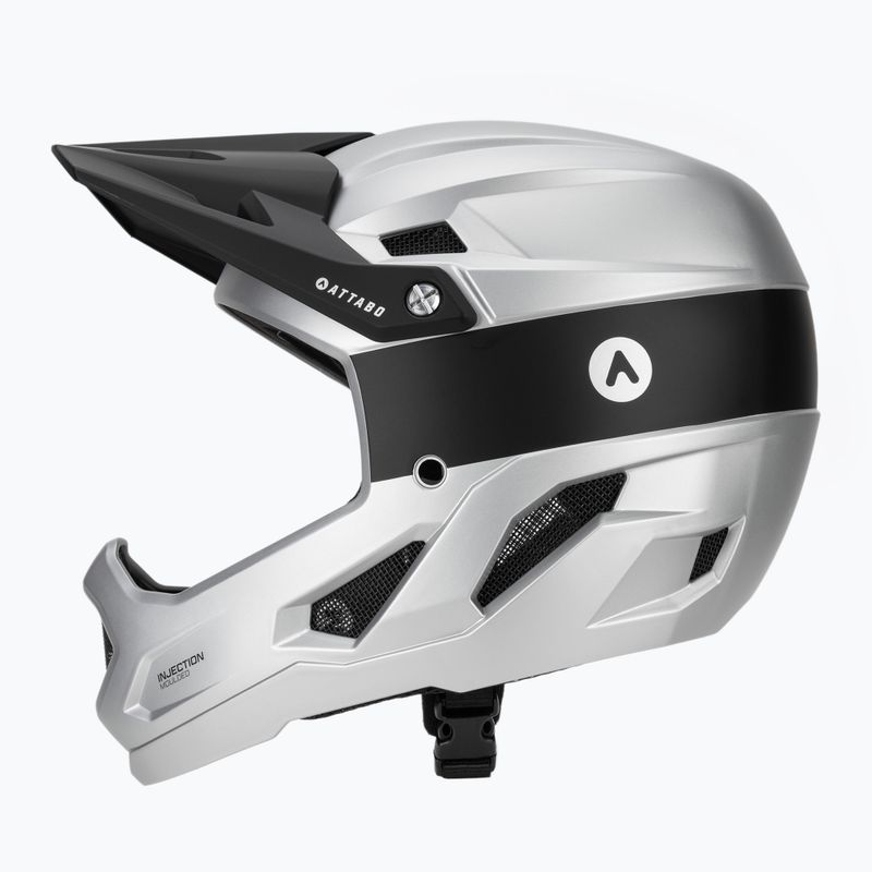 Kask rowerowy ATTABO State 1.0 full face srebrny 3