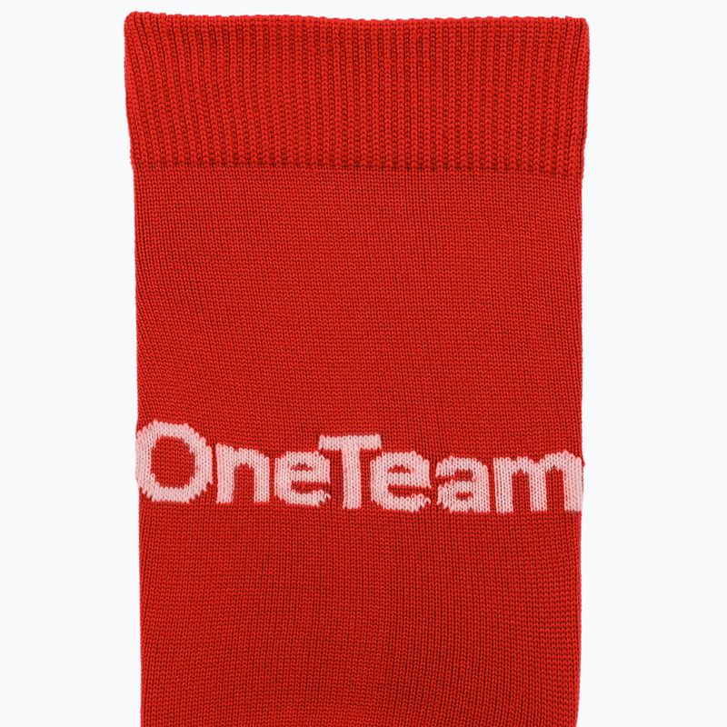 Skarpety piłkarskie dziecięce OneTeam Precision football socks zestaw 2-pack czerwony 3
