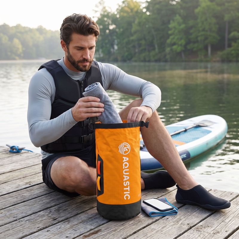 Worek wodoszczelny AQUASTIC Dry Bag 8 l Nylon/TPU pomarańczowy 3