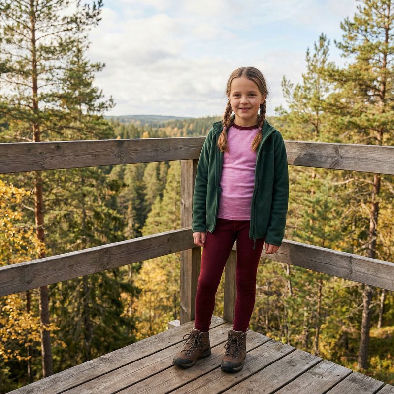 Komplet bielizny termoaktywnej dziecięcej WOOLCANO Merino SET0982 fioletowy 7