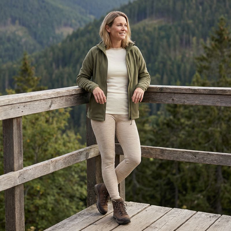 Komplet bielizny termoaktywnej damskiej WOOLCANO Merino SET0980 beżowy 8