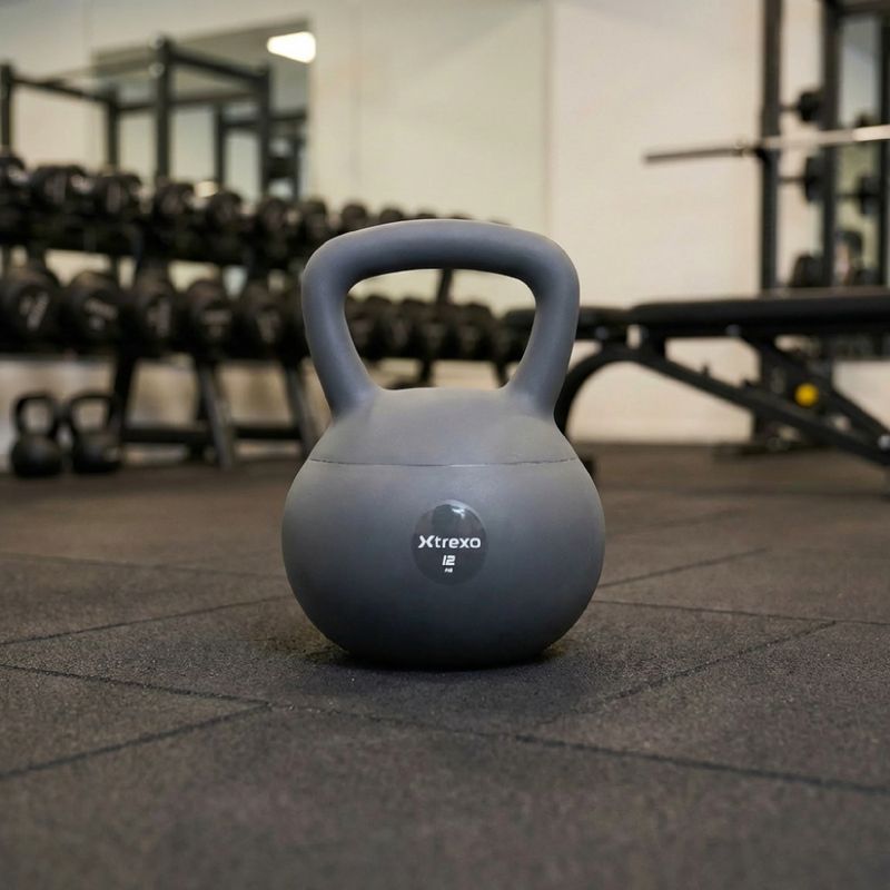 Kettlebell miękki XTREXO 12 kg szary 5