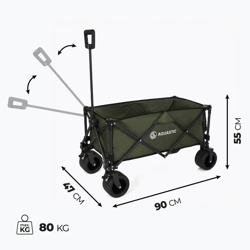 Wózek transportowy składany AQUASTIC Caro zielony 11
