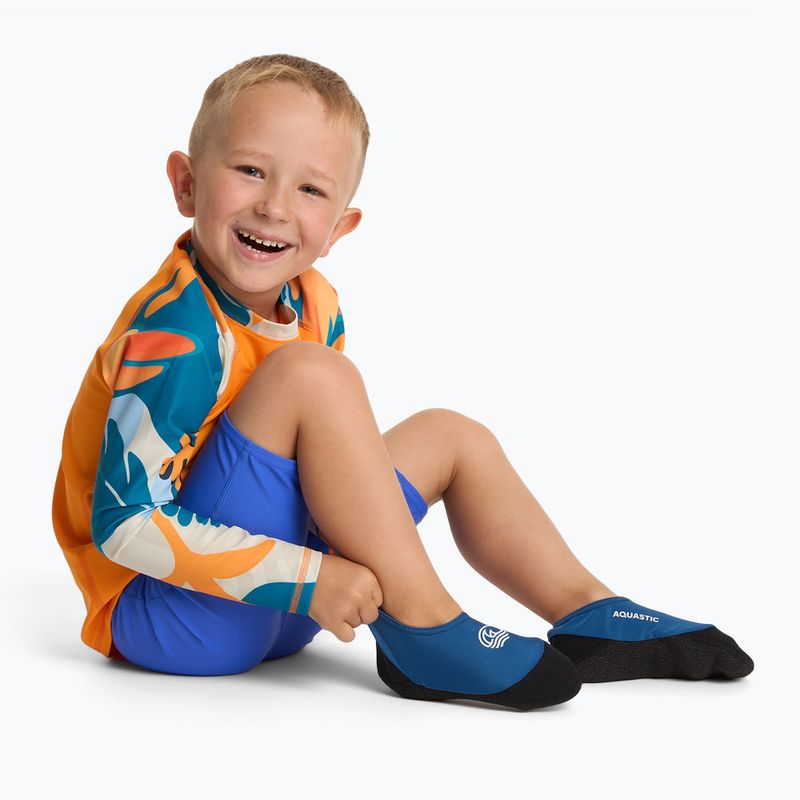Skarpety basenowe dziecięce AQUASTIC Seavie Anti-Slip niebieski 3
