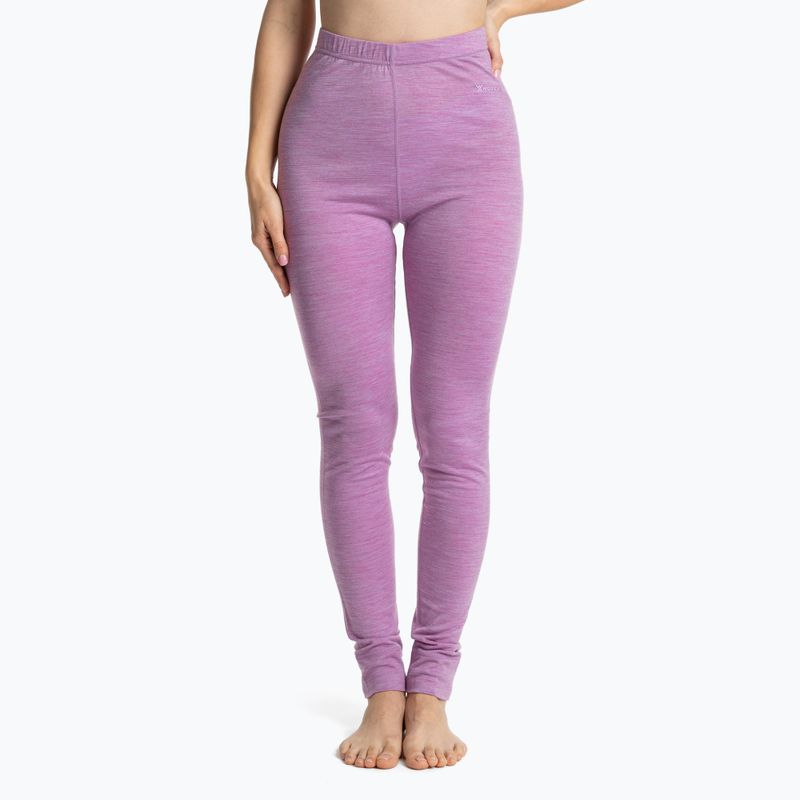 Komplet bielizny termoaktywnej damskiej WOOLCANO Merino 100% SET0543 fioletowy 7