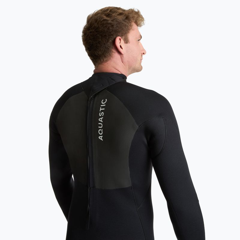 Pianka surfingowa męska AQUASTIC z neoprenu 4/3 mm WAVEY czarny 5