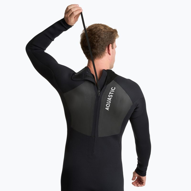 Pianka surfingowa męska AQUASTIC z neoprenu 4/3 mm WAVEY czarny 6