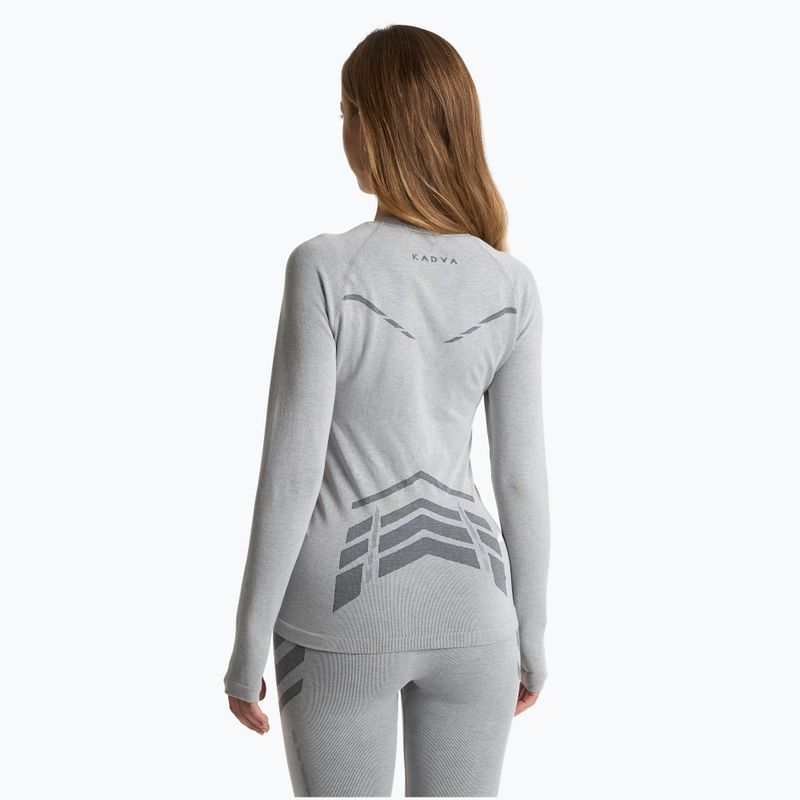 Longsleeve termoaktywny bielizna KADVA damska ALPINESTEP BAMBOO THERMO LIGHT PLUS bezszwowa szary 3