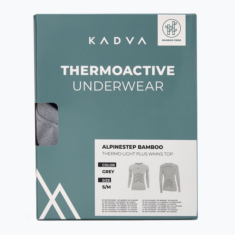 Bluza termoaktywna damska KADVA ALPINESTEP BAMBOO THERMO LIGHT PLUS bezszwowa szary 10