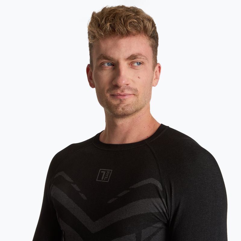 Bluza termoaktywna męska OneTeam ACHILL BAMBOO THERMO LIGHT PLUS bezszwowa czarny 5