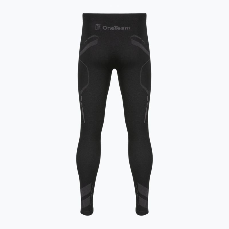 Spodnie termoaktywne męskie OneTeam ACHILL BAMBOO THERMO LIGHT PLUS bezszwowe czarny 6