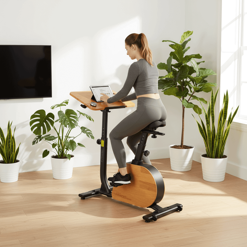 Rower elektryczny XTREXO EB400-desk z biurkiem czarny 10