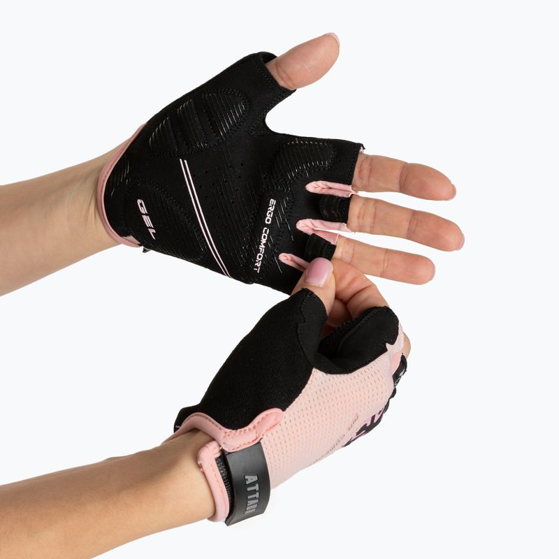 Rękawiczki rowerowe damskie ATTABO Vito WMNS gel shock proof różowy/czarny 2