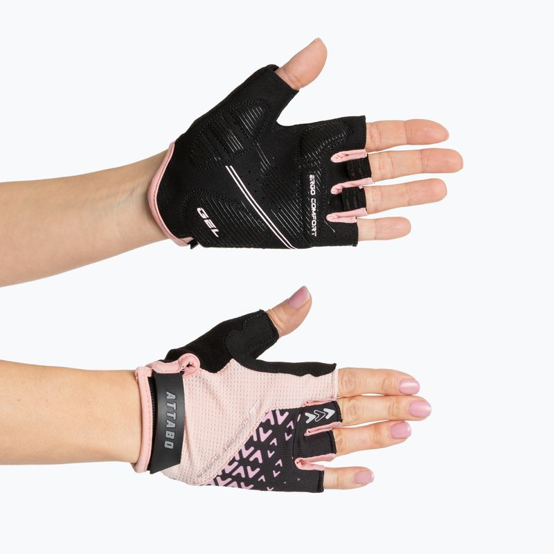 Rękawiczki rowerowe damskie ATTABO Vito WMNS gel shock proof różowy/czarny 4