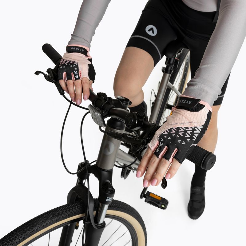 Rękawiczki rowerowe damskie ATTABO Vito WMNS gel shock proof różowy/czarny 5