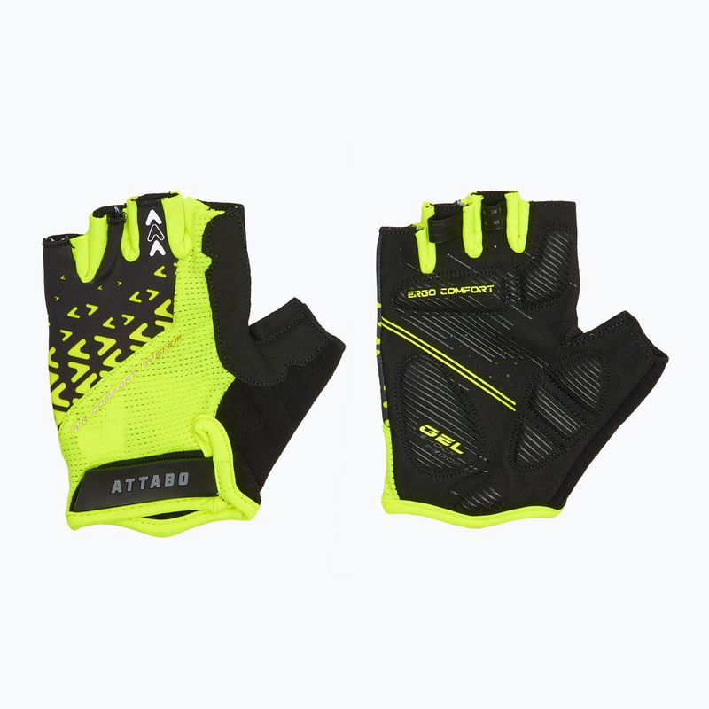 Rękawiczki rowerowe ATTABO Vito gel shock proof limonka/czarny