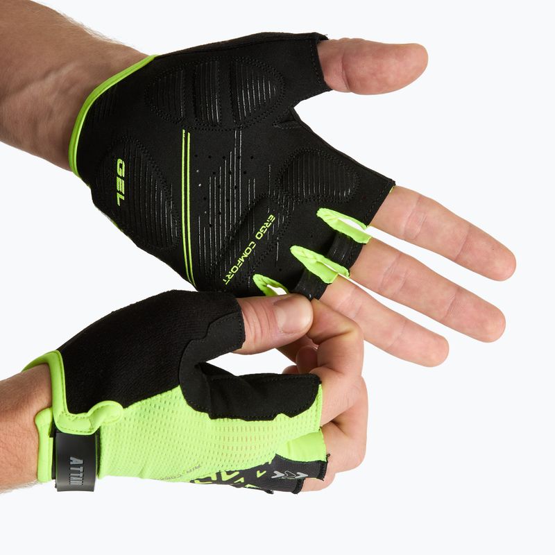 Rękawiczki rowerowe ATTABO Vito gel shock proof limonka/czarny 2