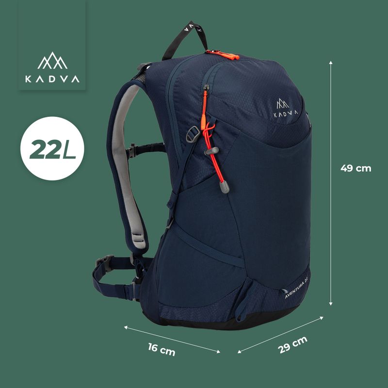 Plecak turystyczny KADVA Aventura 22 l stalowy niebieski 27