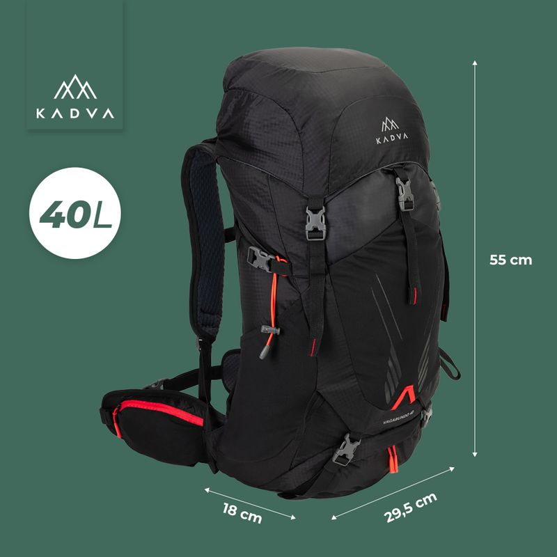 Plecak trekkingowy KADVA Vagabundo 40 l czarny 25