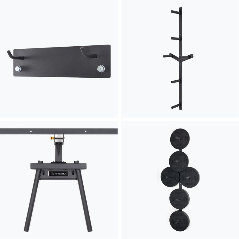 Klatka ścienna TREXO Mercury w zestawie z ławką i wieszakiem na talerze czarny 8