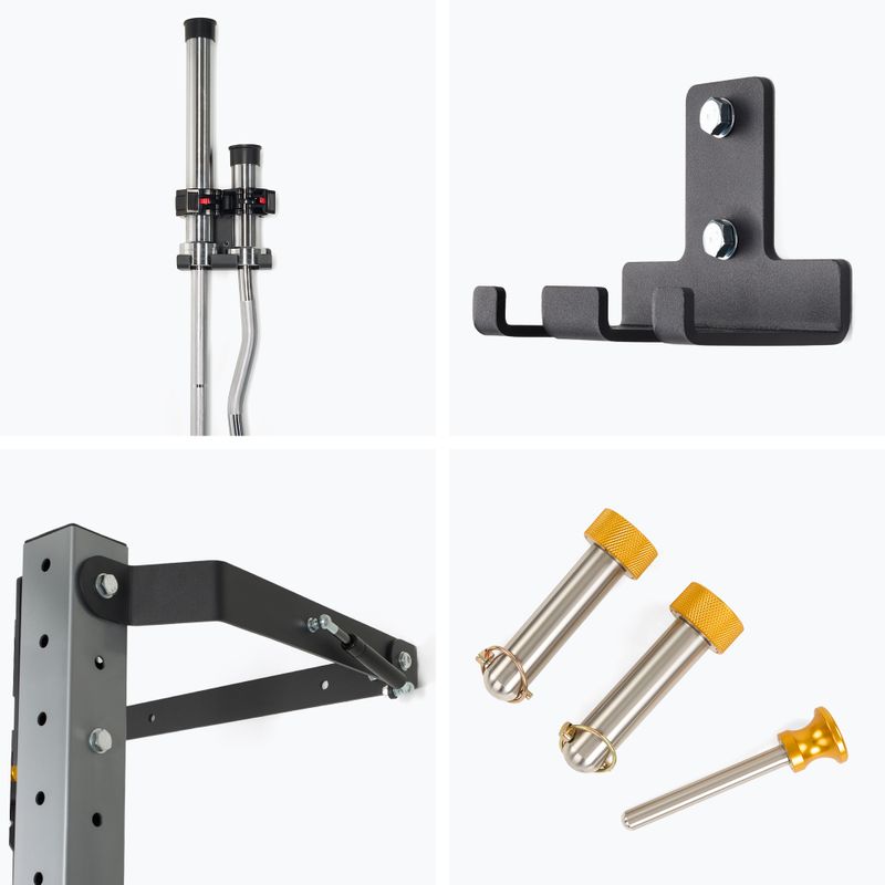 Klatka ścienna XTREXO Mercury w zestawie z ławką i wieszakiem na talerze czarny 10