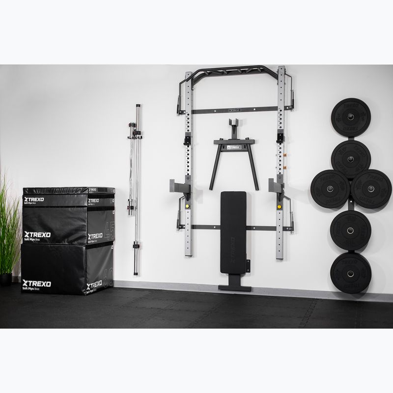 Klatka ścienna XTREXO Mercury w zestawie z ławką i wieszakiem na talerze czarny 11