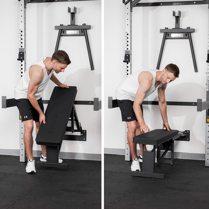 Klatka ścienna TREXO Mercury w zestawie z ławką i wieszakiem na talerze czarny 12