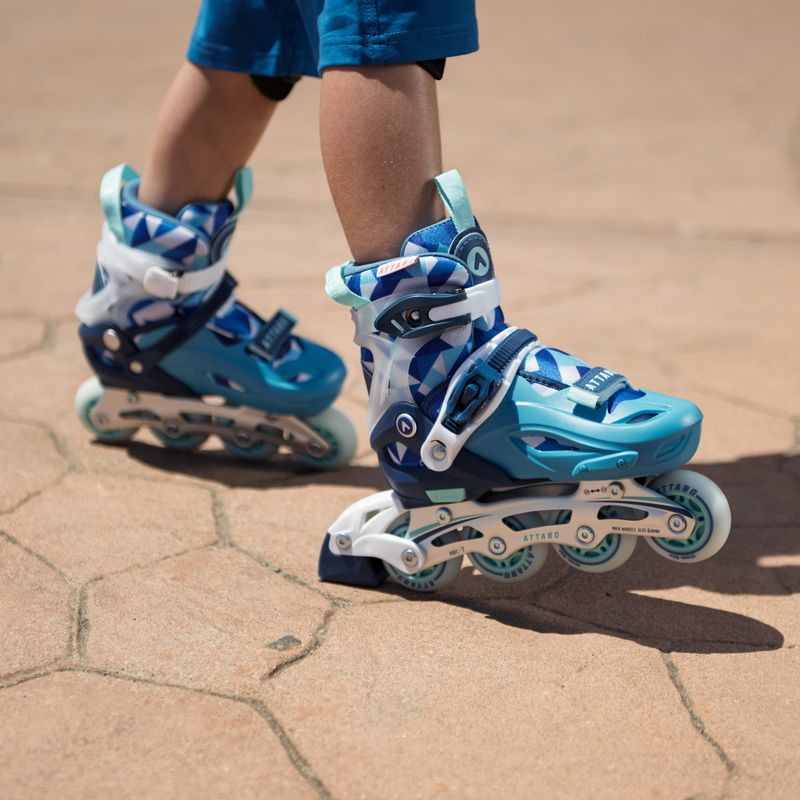 Łyżworolki dziecięce ATTABO 2 w 1  Flashled regulowane niebieski 16
