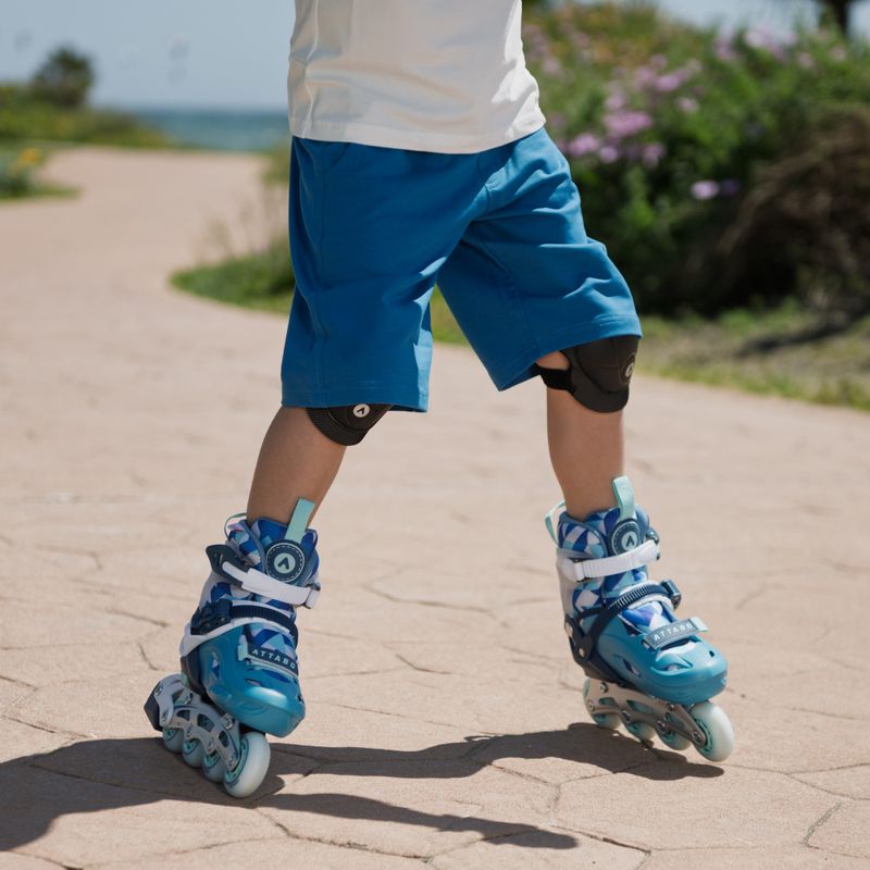 Łyżworolki dziecięce ATTABO 2 w 1  Flashled regulowane niebieski 17