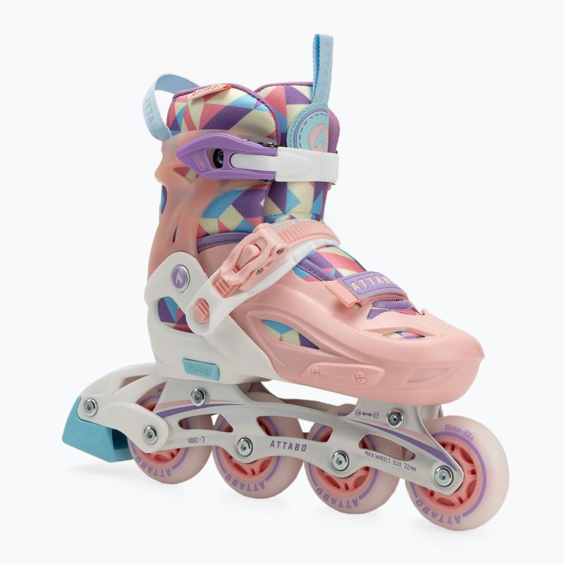 Łyżworolki dziecięce ATTABO 2 w 1 Flashled regulowane różowy 3