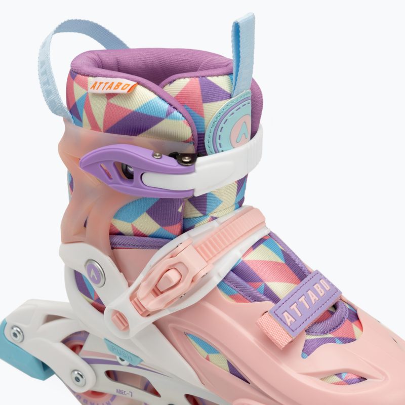 Łyżworolki dziecięce ATTABO 2 w 1 Flashled regulowane różowy 7